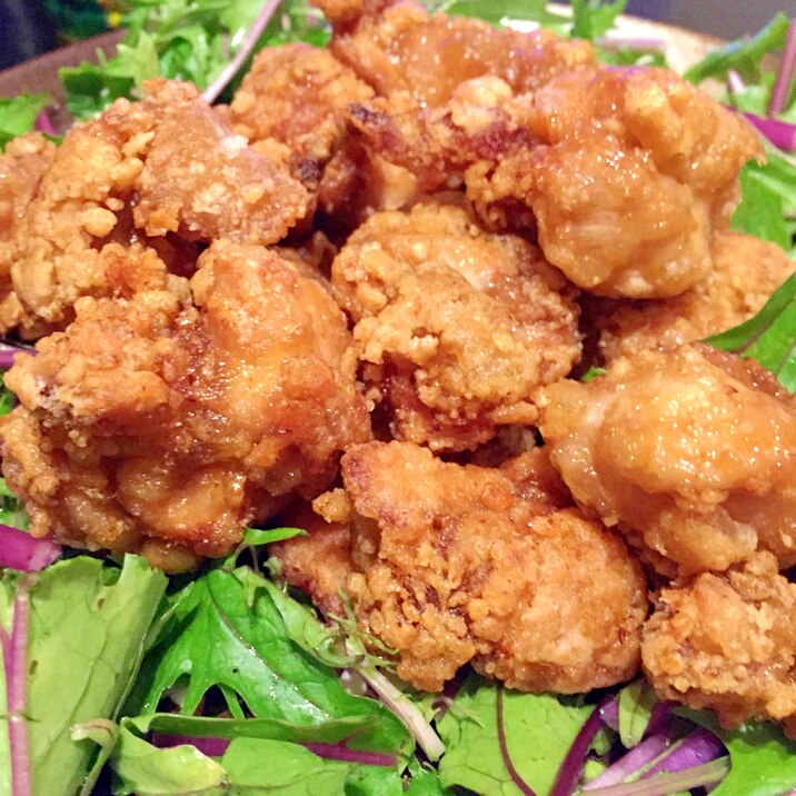 焼肉のタレを使って柚子胡椒風味のから揚げ